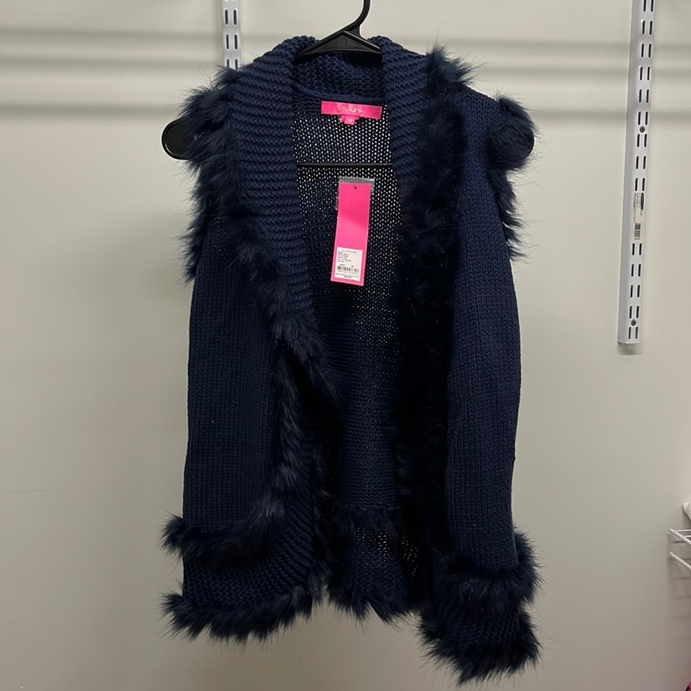 Lilly Pulitzer Trinette Vest True Navy Size XS/Extra Small NWT